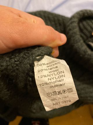 Vestido lana verde cuello alto talla XL