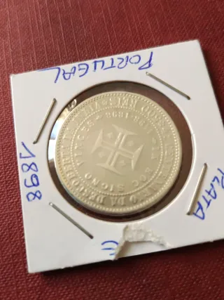 Moneda plata 1000 Reis Portugal 1898