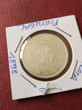 Moneda plata 1000 Reis Portugal 1898