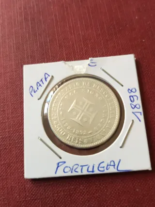 Moneda plata 1000 Reis Portugal 1898