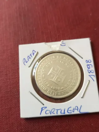 Moneda plata 1000 Reis Portugal 1898