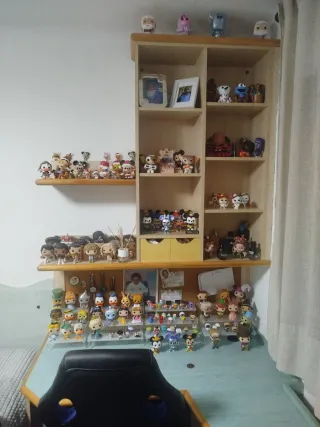 Vitrina expositora de madera y plástico