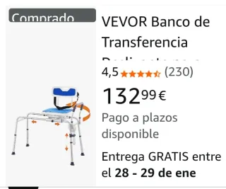 Silla bañera para minusvalidos.Sin estrenar