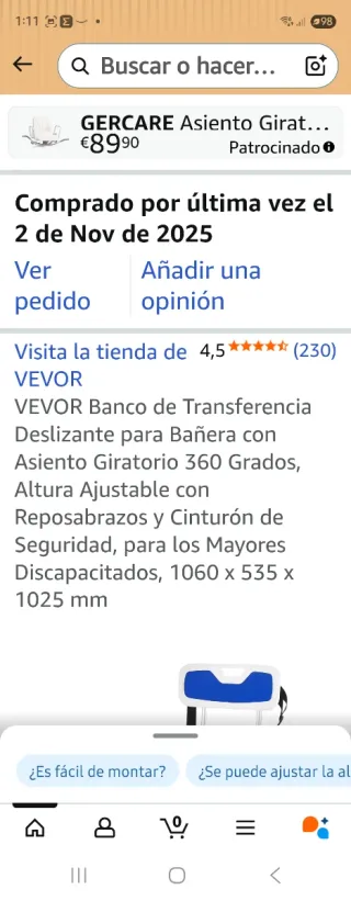 Silla bañera para minusvalidos.Sin estrenar