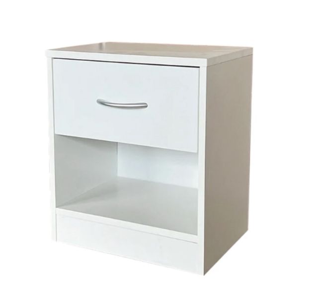 Mesitas de Noche Blancas con cajón y balda