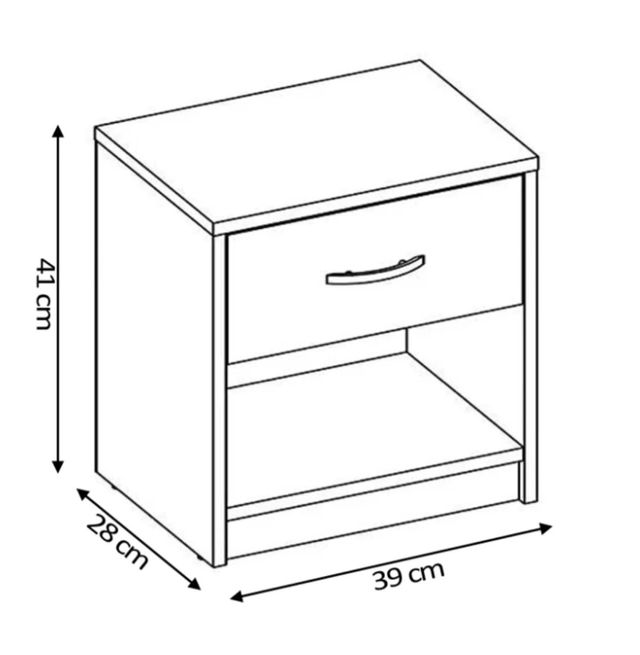 Mesitas de Noche Blancas con cajón y balda