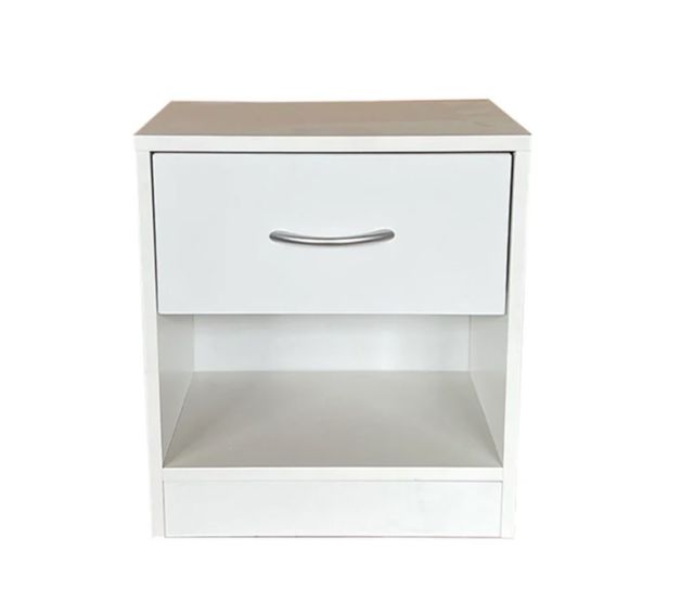 Mesitas de Noche Blancas con cajón y balda