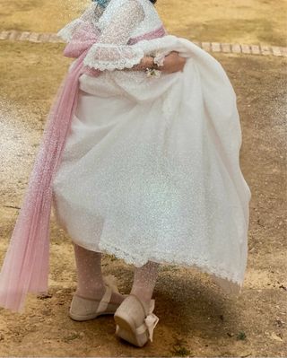 Vestido de Comunión Blanco y Rosa