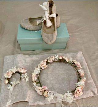 Vestido de Comunión Blanco y Rosa