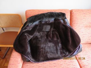 Cazadora Aviador Cuero Marrón Oscuro