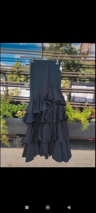 Falda flamenca negra volantestallas xs a xxl