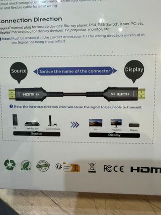 Cable HDMI CRATREE 8K Fibra Óptica 20m