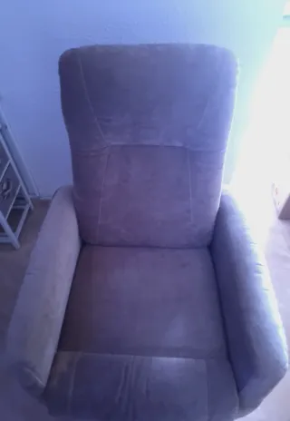 Sofá reclinable gris de tela Eléctrico