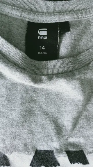 Camiseta G-Star RAW Gris Logo Manga Larga Talla 14