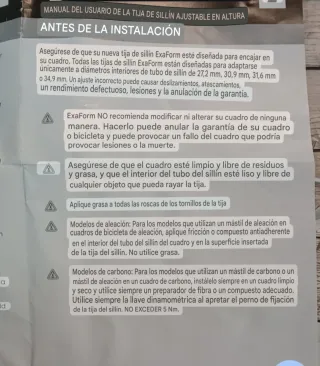 Tija telescópica EXA