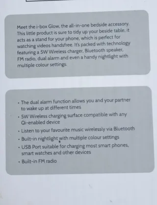 i-box Glow Despertador Carga Inalámbrica