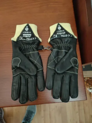 Guantes Juba Piel Negro y Beige, talla M