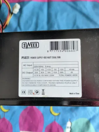 Fuente Alimentación Sweex PS021 400W