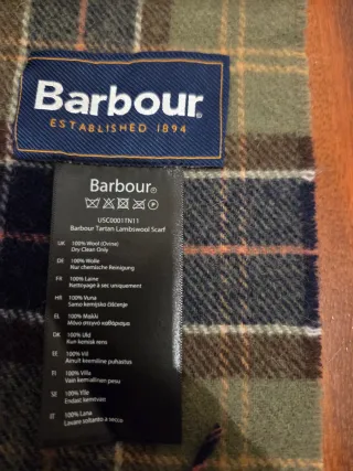 Bufanda Barbour 100% Lana de Cordero Tartán