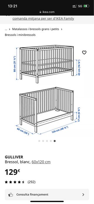 Cuna Gulliver IKEA 60x120 cm