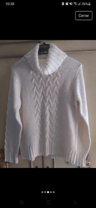 Jersey de lana blanco trenzado