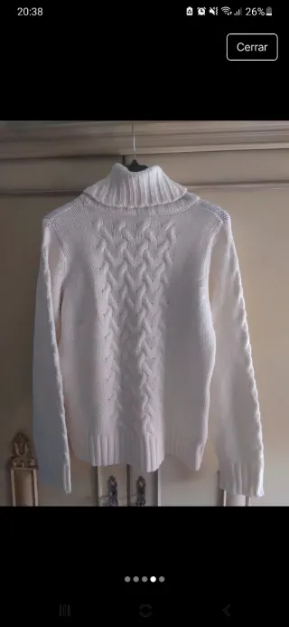 Jersey de lana blanco trenzado