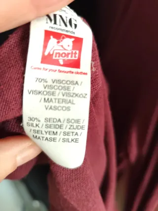 Camiseta Mango Viscosa y seda Manga Larga