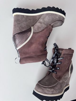 Botines Nemonic Mujer Marrón/Gris