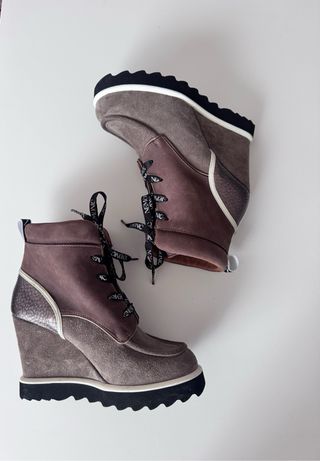 Botines Nemonic Mujer Marrón/Gris