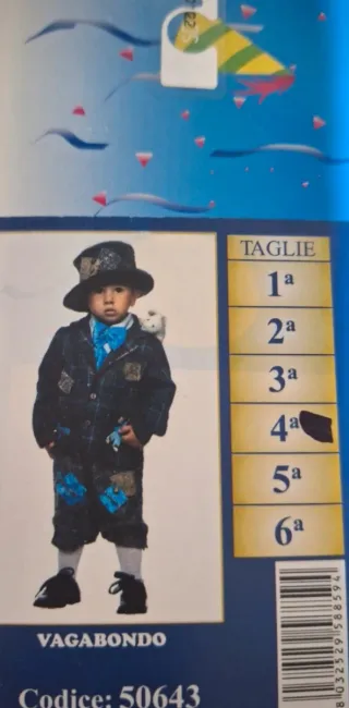 Costume Carnevale Vagabondo Taglia 4a