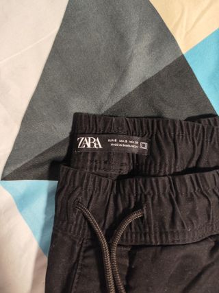 Pantalón Jogger Zara Negro Talla S Hombre
