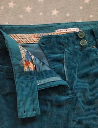 Tommy Hilfiger Falda de pana turquesa Talla 40