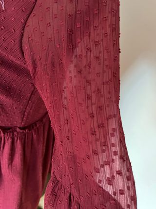 Vestido Boho Vintage Bordado burdeos