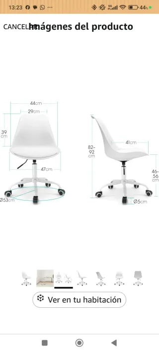 Silla Oficina Escandinava Blanca