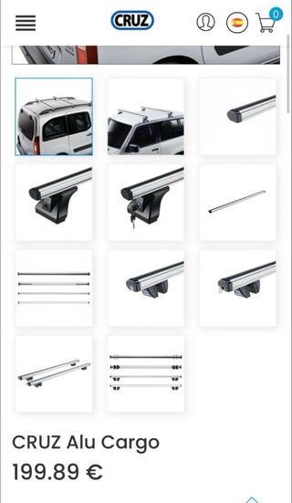 Barras de techo Cruz aluminio baca