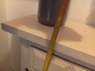 Mueble entredatita antiguo madera y metal