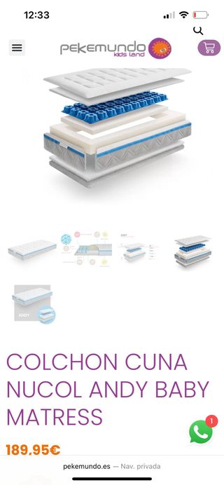 Cuna Ikea 3 posiciones + Colchón antiasfixia