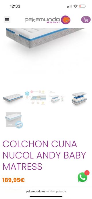 Cuna Ikea 3 posiciones + Colchón antiasfixia