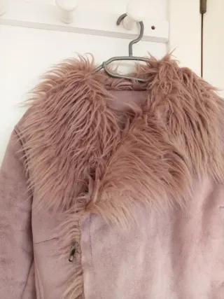 Chaqueta rosa con pelo talla M