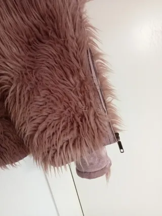 Chaqueta rosa con pelo talla M
