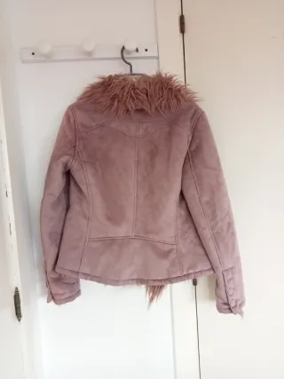 Chaqueta rosa con pelo talla M