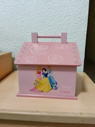 Joyero Madera Disney Corazón Rosa