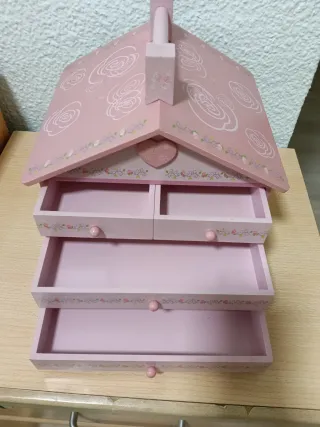 Joyero Madera Disney Corazón Rosa