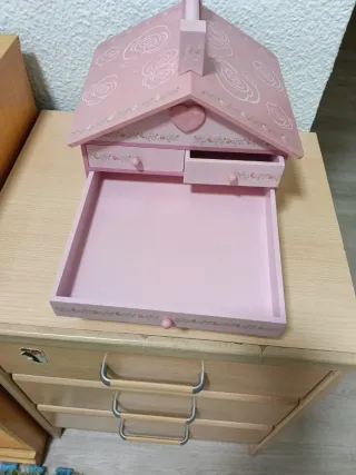 Joyero Madera Disney Corazón Rosa