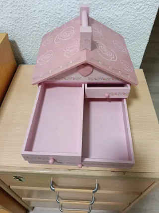 Joyero Madera Disney Corazón Rosa