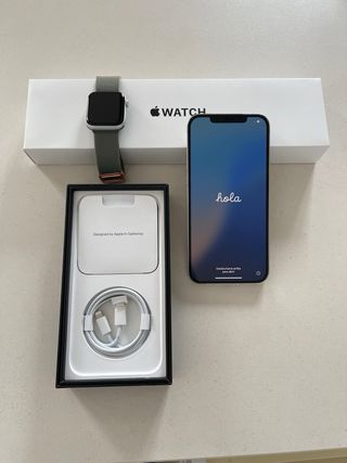 iPhone 12 Pro Max + Apple Watch SE Plata