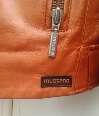 Chaqueta de cuero Mustang naranja