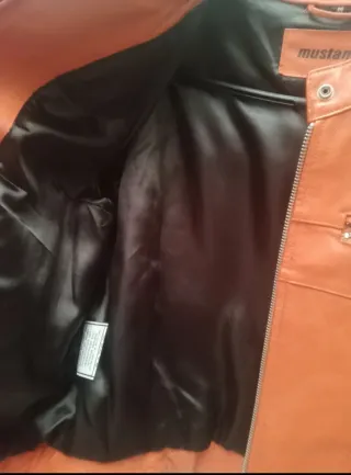 Chaqueta de cuero Mustang naranja