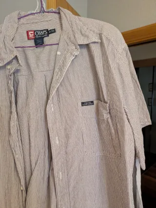 Camisa Chaps cuadros verde y negro