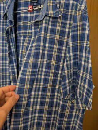 Camisa Chaps cuadros verde y negro